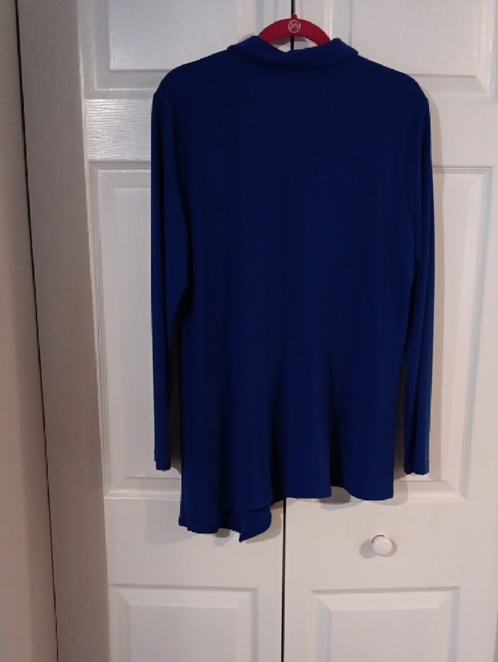 Royal Blue Button-Front Long Sleeve Blouse - Picture 2 of 2